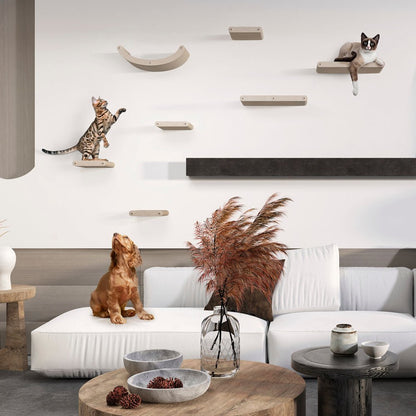 2 x Short Oatmeal - Individual Cat Climber Shelves - Pryde Pets
